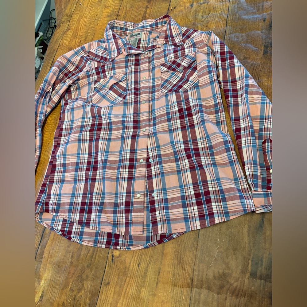 Vintage‎ Wrangler Multicolor Western Plaid Shirt